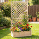 180cm Raised Garden Bed with Diamond Trellis & Drainage Holes for Climbing Plants