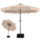 2.7M Patio Umbrella with 32 Solar LED Lights Weighted Base and Sandbags