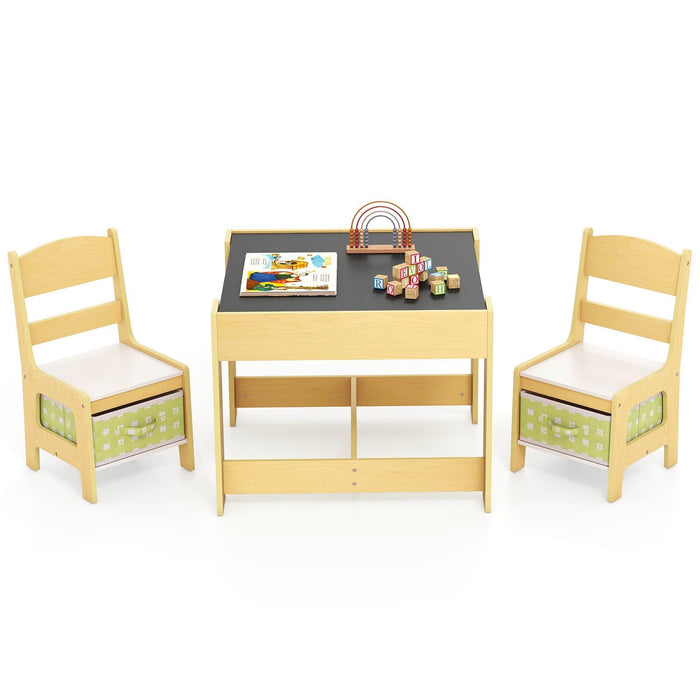 3-In-1 Kids Multi Activity Table & 2 Chairs Set for Toddlers