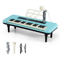 37 Keys Kids Piano Keyboard, Portable Musical Toy with Microphone & Music Stand