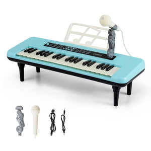 37 Keys Kids Piano Keyboard, Portable Musical Toy with Microphone & Music Stand