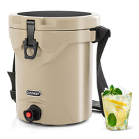 7.85 L Drink Cooler, Portable Insulated Ice Chest with Flat Seat Lid & Strap