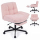 GIANTEX Teddy Plush Office Chair with Footrest & Adjustable Height