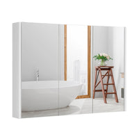 Giantex Medicine Cabinet with Mirror, Frameless Bathroom Wall Mounted Mirror Cabinet with 3 Doors and Adjustable Shelves