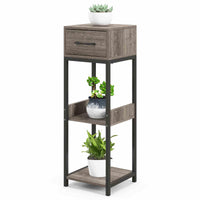 3 Tier Indoor Tall Plant Stand, Metal Plant Table with Drawer, Anti-Tipping Devices