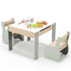 4-in-1 Wooden Kids Activity Table and Chair Set for Drawing and Studying