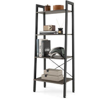 Giantex 4-Tier Bookshelf, Industrial Display Shelf with Metal Frame, Anti-Tipping Kits & Adjustable Foot Pads