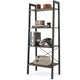Giantex 4-Tier Bookshelf, Industrial Display Shelf with Metal Frame, Anti-Tipping Kits & Adjustable Foot Pads