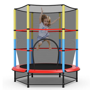 55 Inches Kids Trampoline with Safety Enclosure Net