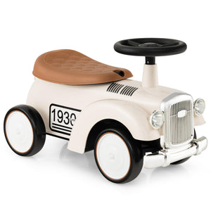 Retro Kids Ride-on Toy, Kids Vehicle Toy w/Working Steering Wheel, Under Seat Storage & Large EVA Wheels