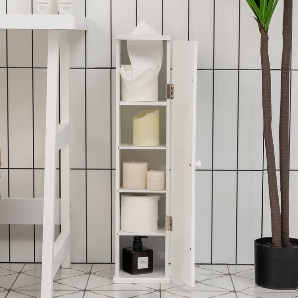 Giantex Toilet Roll Holder, Toilet Tissue Holder with 3 Detachable Shelves, White