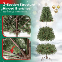 150/180cm Artificial Christmas Tree, Hinged, Pre-Lit