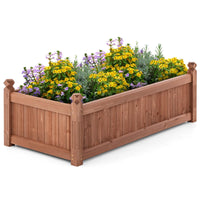 Wood Raised Garden Bed, 111 x 59 x 40 CM Rectangular Planter Box w/Drainage Holes for Growing Vegetables