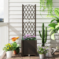 Raised Garden Bed with Trellis, Elevated Planter Box