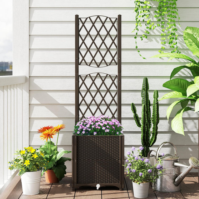 Raised Garden Bed with Trellis, Elevated Planter Box