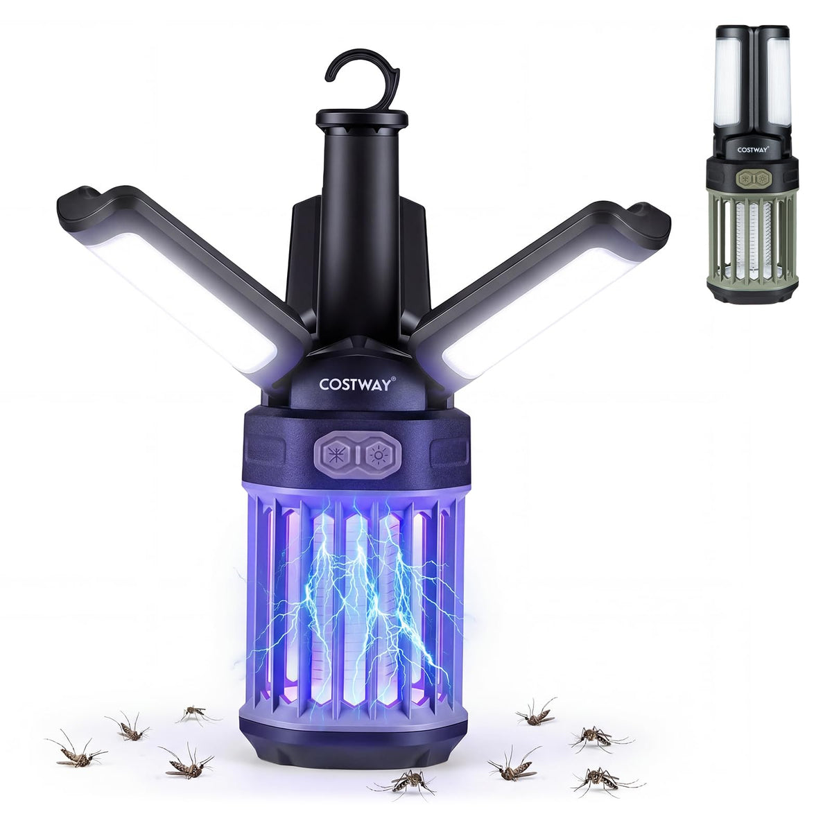 USB-C Rechargeable Outdoor Bug Zapper with Foldable Camping Lantern