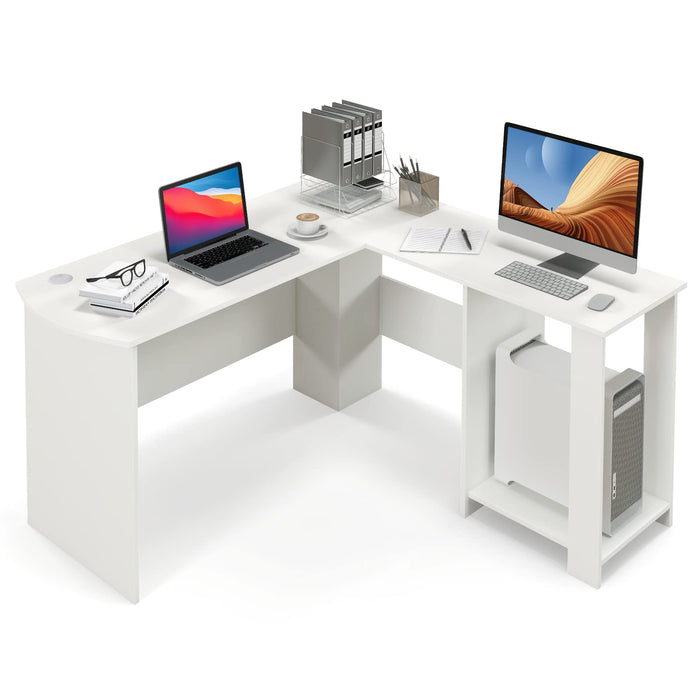 Large L-Shaped Computer Desk, Modern Home Office Writing Desk Workstation