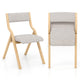 Giantex Folding Dining Chair Set of 2, Wooden Upholstered Dining Chairs