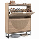 24cm Narrow Shoe Storage Cabinet with 2 Flip Drawers for Entryway