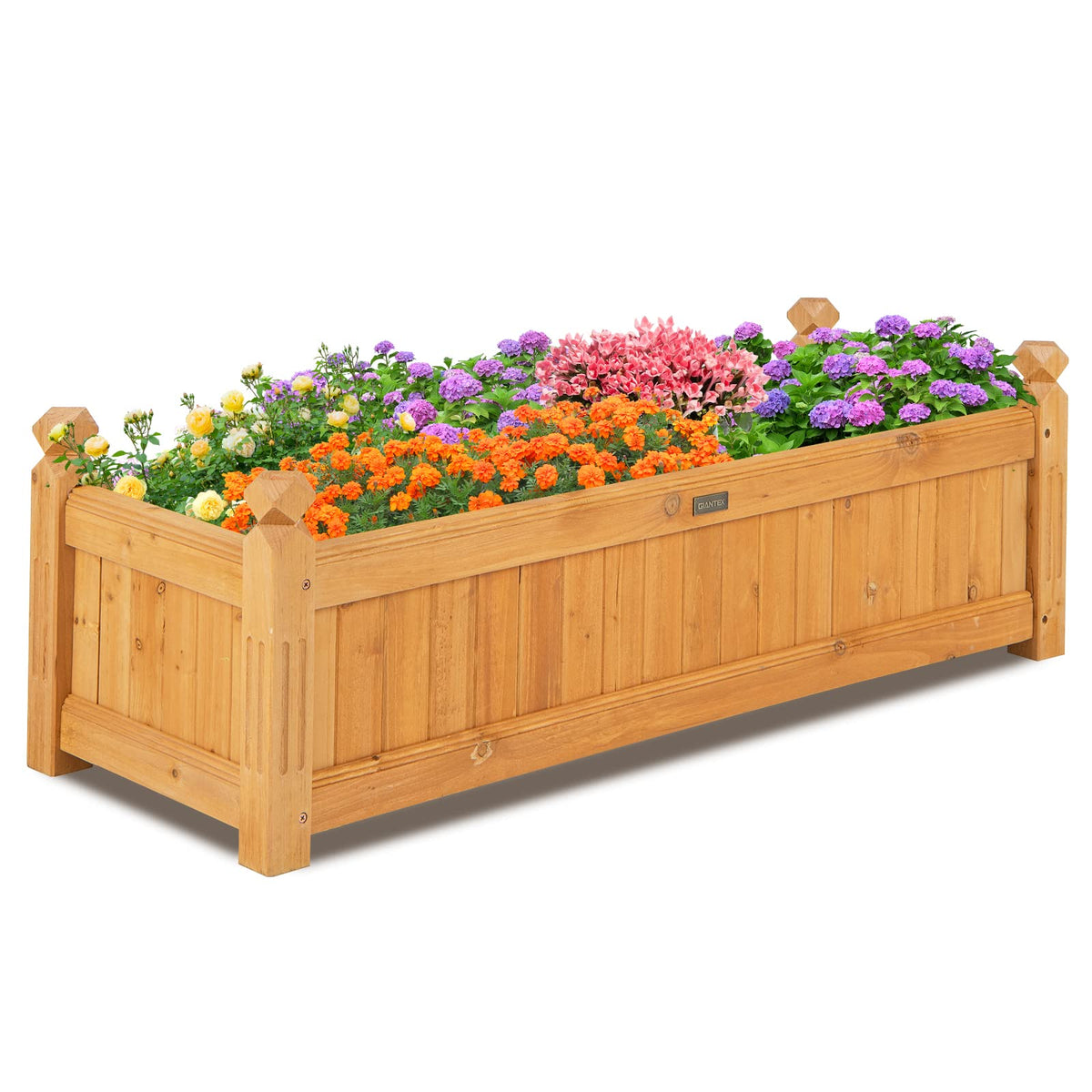 Giantex Wooden Raised Garden Bed, Rectangular Garden Planter