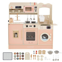 Kids Kitchen Playset, Pretend Play Kitchen w/25 Accessories