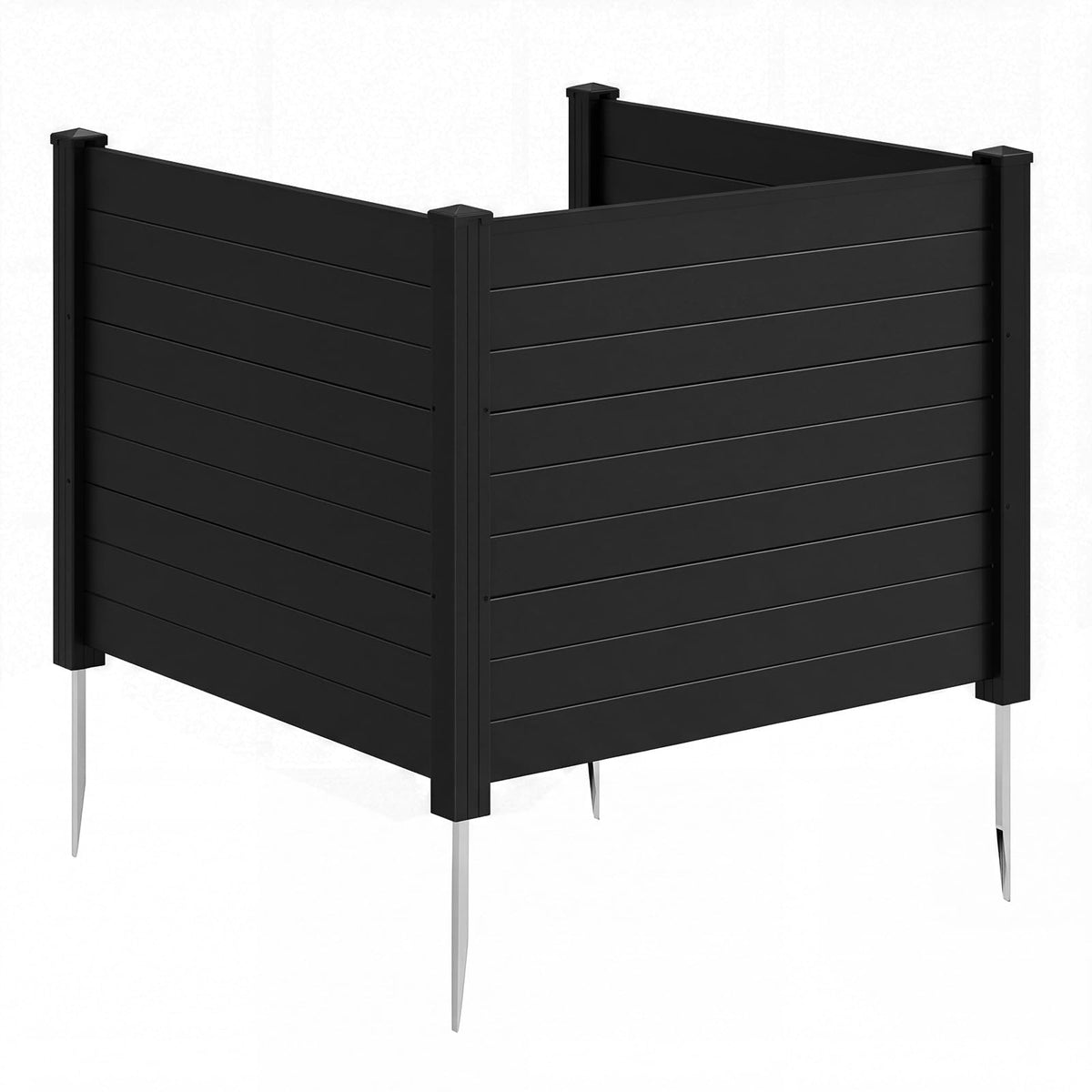 3-Panel AC Fence with Metal Stakes No Dig Enclosure for Patio