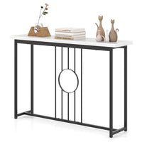Giantex 120cm Entryway Table Faux Marble Top Console Table