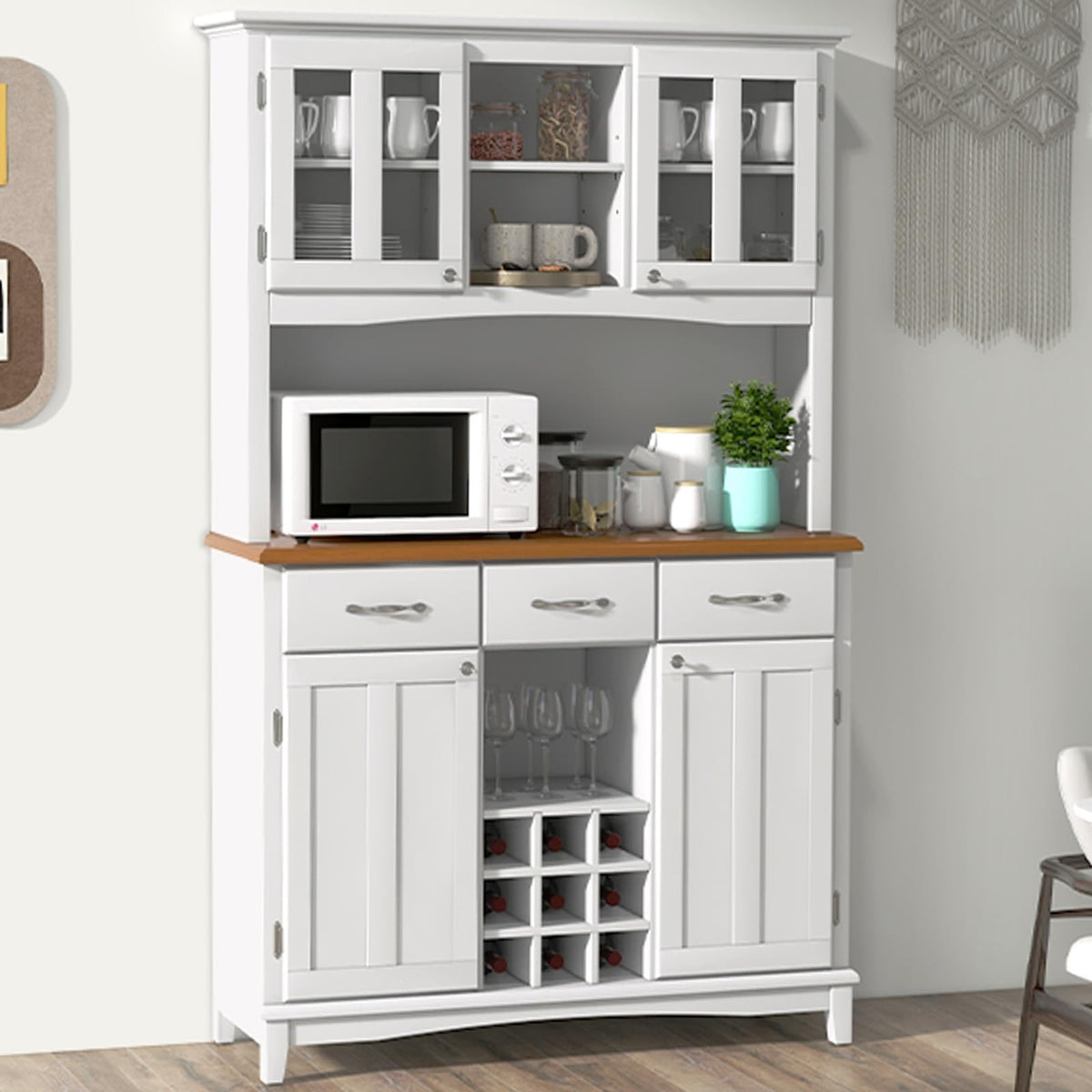 Kitchen Buffet with Hutch Tall Kitchen Pantry Cabinet