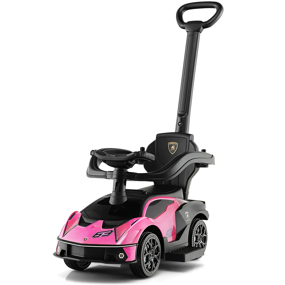 Lamborghini Licensed Push Cars for Toddlers 1-3, 3 in 1 Stroller Sliding Walking Car