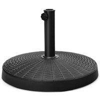 Round Patio Umbrella Base, Outdoor Resin Umbrella Stand W/Rattan Design