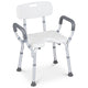 Height-adjustable hower Chair with Backrest and Padded Armrests
