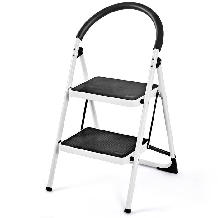 Folding Step Stool Stepladders W/Widen Pedal (2-Step)