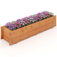 Raised Garden Bed, Fir Wood Planter Box with 2 Drainage Holes & 3 Added Bottom Crossbars