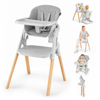 7-in-1 Convertible Foldable Baby High Chair w/Adjustable Tray