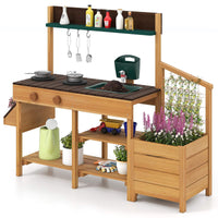 Outdoor Play Kitchen for Kids Wooden Toy Kitchen Playset with Removable Faucet