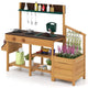 Outdoor Play Kitchen for Kids Wooden Toy Kitchen Playset with Removable Faucet