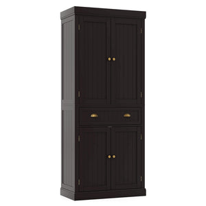 Giantex 183.5 cm Kitchen Pantry Storage Cabinet, Tall Freestanding Cupboard with 4 Doors