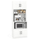 Giantex Pantry Cabinet with Power Outlets, Freestanding Narrow Kitchen Hutch