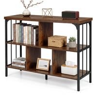 3-Tier Bookshelf with Anti Tipping Kits and Metal Frame for Home Office
