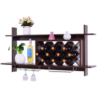 Giantex Wall-mounted Wine Rack, Modern Wine Shelf Organizer