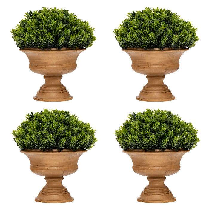 Giantex 4-Set Artificial Plants, Mini Fake Potted Plants, Small Greenery Plants for Home Office Desk Dining Table Desk Decoration