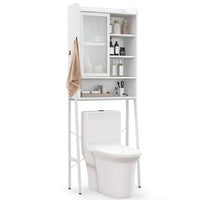 Giantex Over The Toilet Storage Cabinet, Bathroom Space Saver with Sliding Acrylic Door & Metal Frame