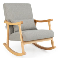 Giantex Upholstered Nursery Rocking Chair w/Lumbar Pillow
