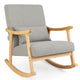 Giantex Upholstered Nursery Rocking Chair w/Lumbar Pillow
