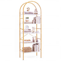 GIANTEX 5-Tier Arched Bookcase with Open Wooden Shelves