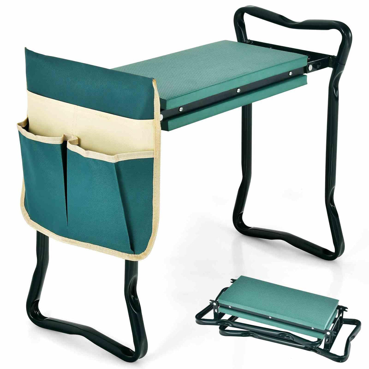 2-in-1 Portable & Foldable Kneeler & Seat Heavy-Duty Garden Tool for Seniors