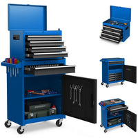 High Capacity Tool Storage Cabinet with Lockable Wheels for Garage