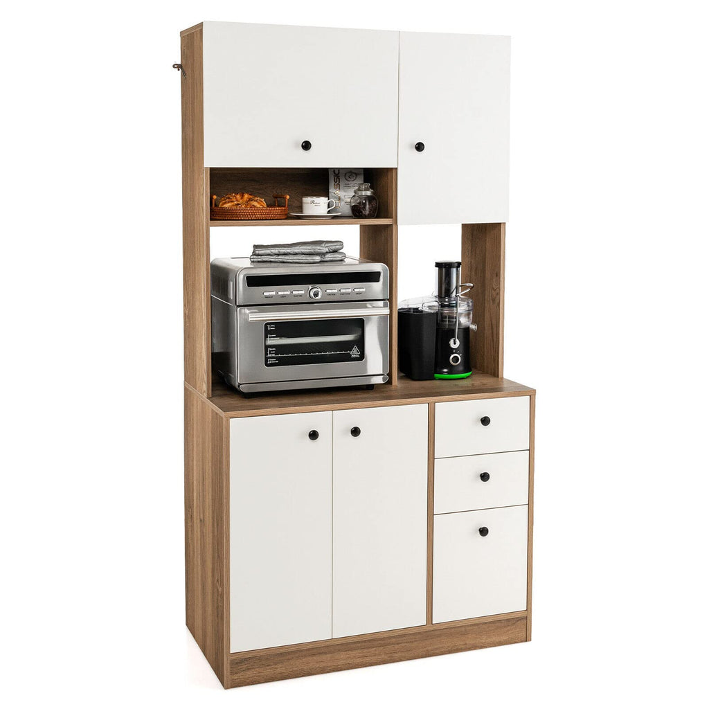 Giantex Buffet Storage Cabinet Kitchen Pantry with 3 Drawers Buffet Si ...
