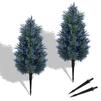 Giantex 2 Pack 100cm Artificial Lavender Topiary Trees, Sun-Resistant Faux Cone Bushes