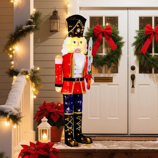 157 CM Lighted Nutcracker Soldier Outdoor Christmas Decoration